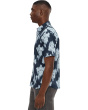 Blurred Roses Short Sleeve French Placket Shirt