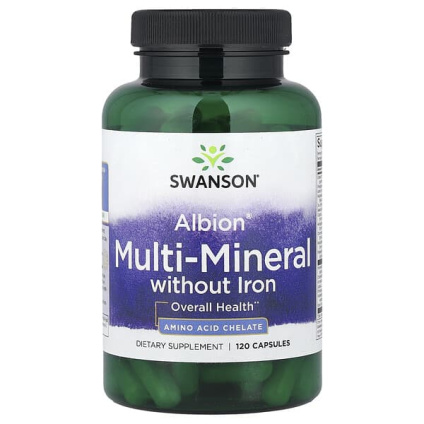 Swanson, мультиминералы без железа Albion®, 120 капсул