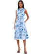 Sleeveless Self Tie Cotton A-Line Midi