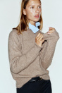 Zara СВИТЕР ИЗ ШЕРСТИ альпаки коричневого / коричнево-серого цвета