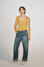 Zara Синие ДЖИНСЫ ZW COLLECTION С МЕШКОВАТОЙ ПОСАДКОЙ И ПОЯСОМ СРЕДНЕЙ ВЫСОТЫ