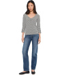 3/4 Sleeve With Buttons Henley Knit Top