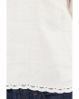 Lace-Trim Pleated Shell Top in 100% Linen