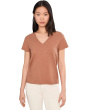 Short Sleeve Back Seam V-Neck