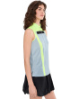 Mirror Zip Mock Sleeveless Color Block