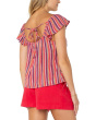 Flutter Sleeve Woven Top With Ties