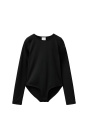 Zara Однотонное боди С ДЛИННЫМИ рукавами черного цвета