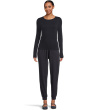 Sheer Knit Round Neck Slim Long Sleeve Tee