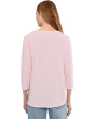 3/4 Sleeve V-Neck Tee with Curved Hem