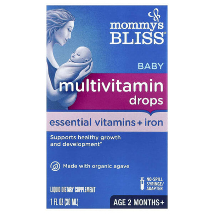 Mommys Bliss, детские капли с мультивитаминами, незаменимые витамины и железо, для детей от 2 месяцев, 30 мл (1 жидк. унция)