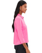 Full Zip Front Pointed Collar Contoured Seams