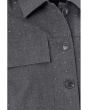 Cropped Button-Up Shacket with Pockets