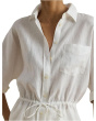 Linen Roll-Tab Sleeve Tunic