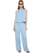 Lightweight Organic Cotton Denim High-Waisted Full Length Trousers