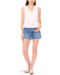 V-Neck Tank Peplum With Pleats