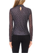 Long Sleeve Mesh Fitted Turtleneck Top