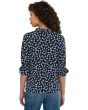 Elbow Sleeve Split-Neck Blouse