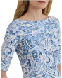 Paisley Stretch Cotton Boatneck Tee