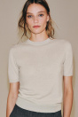 Zara СВИТЕР ИЗ ЧИСТОЙ ШЕРСТИ - мороженое С КОРОТКИМ РУКАВОМ
