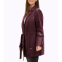 Lederimitat-Jacke m. Bindeband, burgund