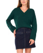 Wide Sleeve High-Low V-Neck