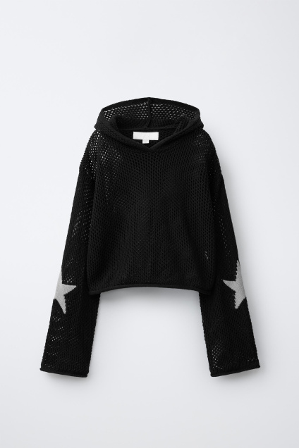 Zara ВЯЗАНЫЙ СВИТЕР С КАПЮШОНОМ В ВИДЕ ЗВЕЗДЫ 528552160-800-7