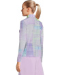 Long Sleeve Tartan Print Sunsense 1/4 Zip Top