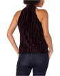 Sleeveless Crossover Knit Top W/ Velvet Stripes