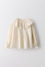 Zara 6-10 ЛЕТ/ БЛУЗКА С ДЕКОРАТИВНЫМИ СКЛАДКАМИ И КРУЖЕВАМИ ИЗ ХЛОПКА И ЛЬНА ОГРАНИЧЕННЫМ ТИРАЖОМ 503292609-712-6