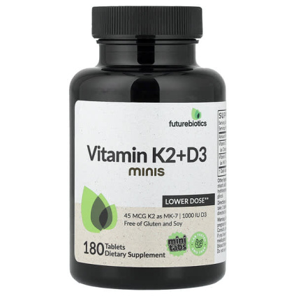Futurebiotics, витамины K2 и D3, 180 таблеток