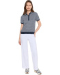 Scarf Geo Print Rib Collar Polo