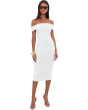Sleeveless Cowl Neck Side Shirred Dress Below Knee
