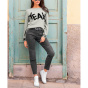 Jeans Im Biker-Style, anthrazit-grey-denim