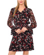 Balloon Sleeve V-Neck Smocked Waist Dress
