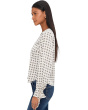 V-Neck Button Down Tie Sleeve Top