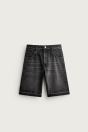 Zara ДЖИНСОВЫЕ ШОРТЫ-БЕРМУДЫ свободного КРОЯ Графит