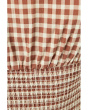 Boatneck Drop Waist Mini Dress with Smocked Bodice