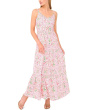 Floral Spaghetti Strap Tiered Midi Dress