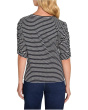 Striped Ruched Elbow Sleeve Tee