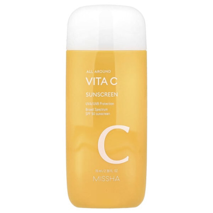 Missha, All Around Vita C, солнцезащитное средство, SPF 50, 70 мл (2,36 жидк. Унции)