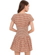 Boatneck Drop Waist Mini Dress with Smocked Bodice