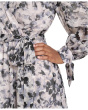 V-Neck Long Sleeve Chiffon Midi