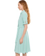 Scuba Crepe Short Sleeve Self Tie Shirt Dress