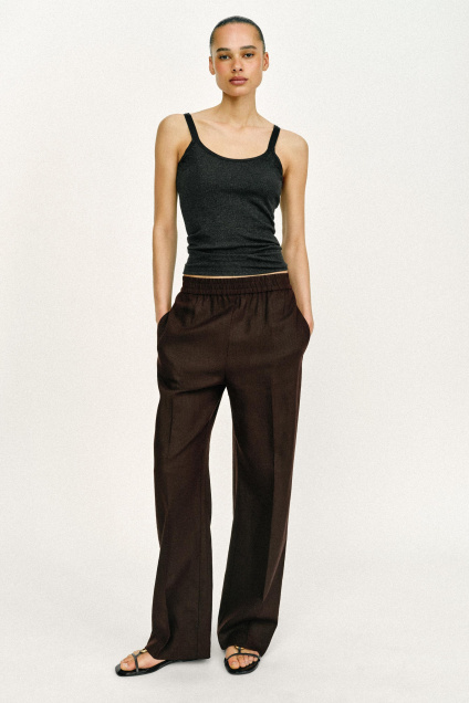Zara ЛЬНЯНЫЕ БРЮКИ ПРЯМОГО КРОЯ 507744715-716-1