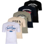 JACK AND JONES Мужская футболка JACK&JONES, 5 комплектов - футболка JJLEOGRA с круглым вырезом, с коротким рукавом и круглым вырезом, хлопок, с логотипом