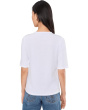 Cross Hatch Stretch Jersey Crew Neck Elbow Sleeve Top
