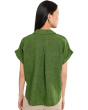 Washed Organic Linen Delave Notch Collar Top