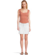 Jessie Skirt Raw Hem in Crisp White