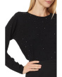 Jet Setter - Crew Neck Sweater with Jet Black Rhinestones