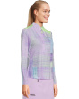 Long Sleeve Tartan Print Sunsense 1/4 Zip Top